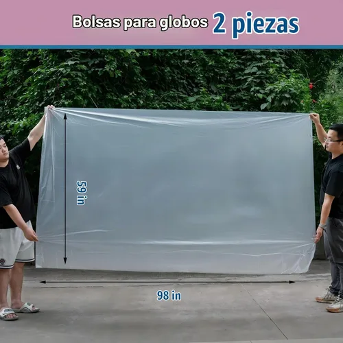 Vista 2 de 2 bolsas de globos de 59 x 98.4 pulgadas para transportar globos para bodas, fiestas