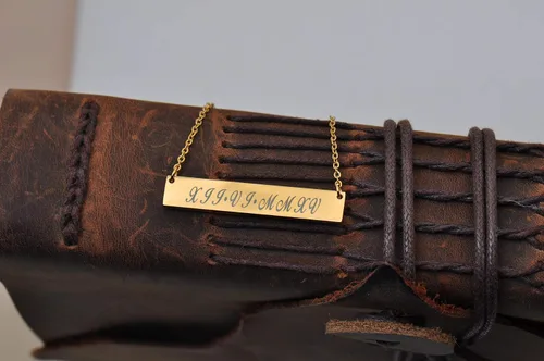 Vista 3 de Aoloshow Collar de barra de coordenadas de ubicación personalizada, regalo para mamá