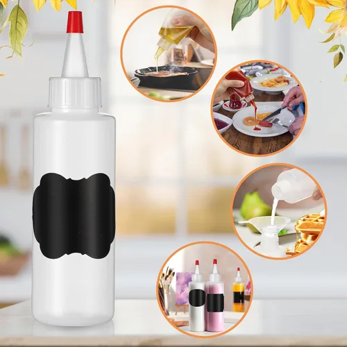 Vista 7 de Lounsweer 6 botellas pequeñas de plástico de 4 onzas con tapas, clásico