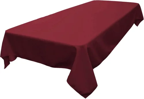 Vista 248 de LA Linen Mantel rectangular lavable de popelín de poliéster, resistente a las manchas y a las arrugas, cubierta de mesa 60x84, mantel de tela