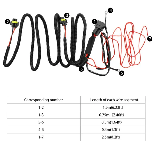 Vista 6 de H11 880 881 H8 Kit de Arnés de Cableado de Relé Universal 40A Se Adapta a Ensamblajes de Conversión de Luz Antiniebla LED Automotriz