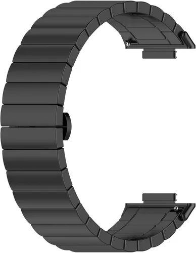 Vista 7 de FitTurn Correas compatibles con Huawei Watch Fit 2 Smartwatch de acero inoxidable sólido correa de eslabones de metal ajustable accesorios para Negro