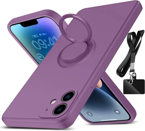 Vista 12 de Funda para iPhone 11, con soporte giratorio de 360°, color negro