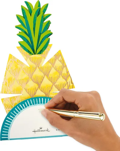 Vista 5 de Hallmark Paper Wonder - Tarjeta de cumpleaños, tarjeta de agradecimiento, tarjeta de motivo, tarjeta para todas las ocasiones (piña)