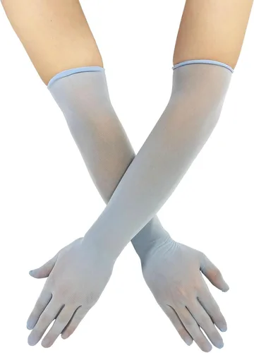 Vista 9 de Guantes de malla de nailon sin costuras ultrafinos para mujer Negro
