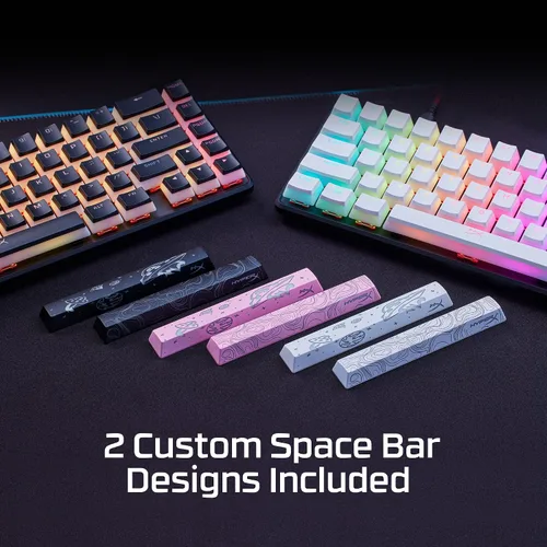 Vista 8 de HyperX Pudding Keycaps 2 - Juego completo de llaves - PBT - 112 teclas - Blanco