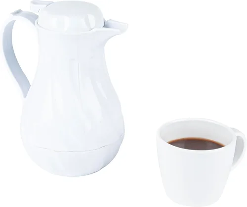 Vista 15 de Restaurantware Jarra térmica para café, paquete de 1 servidor de café aislado de plástico de 20 onzas con mango ergonómico, cafetera negra