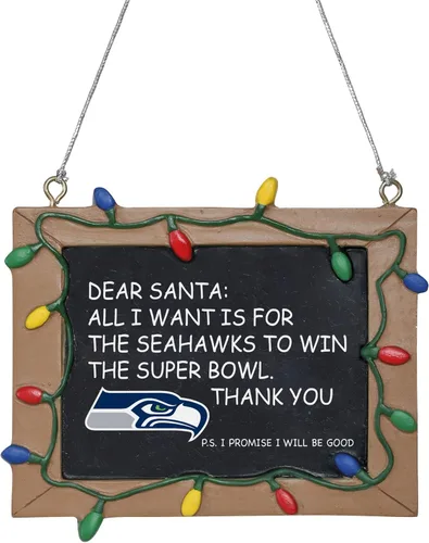 Vista 24 de NFL Resin Holiday Christmas Chalkboard Sign Ornament