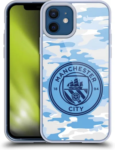 Vista 205 de Head Case Designs Funda de gel con licencia oficial del Manchester City Man City FC Blue Moon Badge Camou [protección de grado militar] compatible