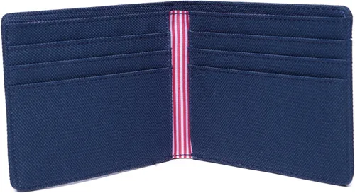 Vista 4 de KAUKKO Cartera biplegable con bloqueo RFID para hombre, 1Azul, Ocio