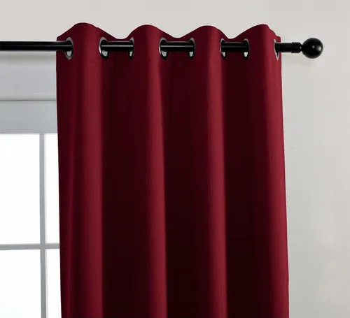 Vista 2 de Cortinas y cortinas de poliéster con ojales en la parte superior para oscurecer la habitación, sala de estar con aislamiento térmico