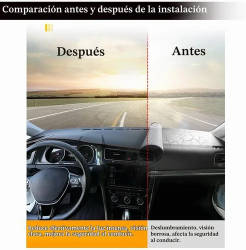 Vista 6 de Rifoda para Toyota Corolla Alfombrilla para Salpicadero Compatible con Corolla 2022 2021 2020 2019 Material de Cuero con Costuras Negras negro
