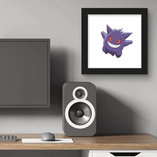 Vista 6 de Gallery Pops Pokemon - Arte de pared de Gengar, versión enmarcada negra, 12 x 12 pulgadas