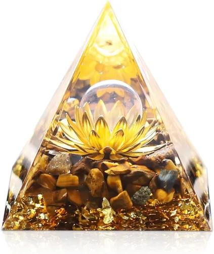 Vista 10 de Cristales y piedras curativas, juego de 21 piezas de cristales curativos, juego de 7 piedras de cristal de chakras, pirámide de selenita cruda