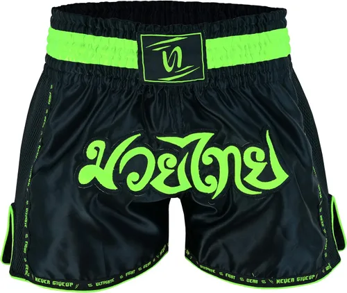 Vista 5 de UFG PRO - Elite Series Muay Thai Short - Boxeo MMA Muay Thai Entrenamiento y Lucha Todo negro