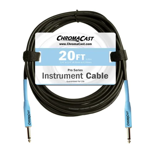 Vista 13 de ChromaCast Pro Series CC-PSCBLSS cables para instrumentos con extremos derechos, Vainilla crema