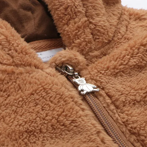 Vista 3 de Newborn Baby Girls Clothes Toddler Boys Fleece Jacket Neutral Winter Hoodie Coat