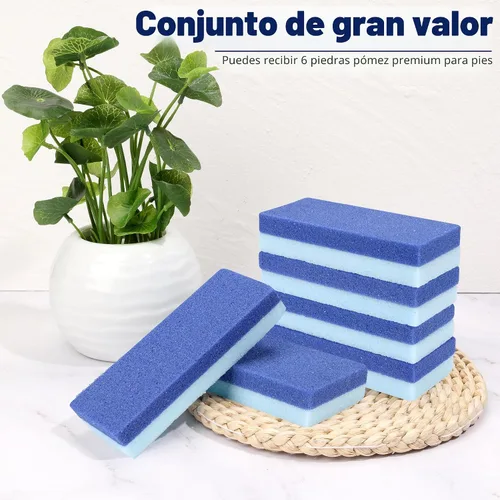 Vista 5 de Paquete de 6 piedras de pumita para pies EWAGOA para remover callos, herramientas de pedicura EWAGOA para pies, exfoliador y limpiador de pies