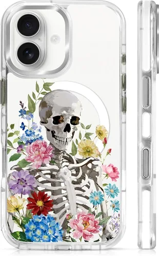 Vista 44 de Funda para iPhone 13/14 [compatible con Magsafe], funda magnética transparente de silicona a prueba de golpes con patrón de versículos de la Biblia