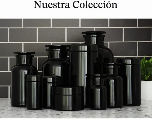 Vista 8 de Tarro de vidrio ultravioleta negro con tapa, recipiente hermético a prueba de olores de 8 onzas, almacenamiento de hierbas de cuello ancho, ideal