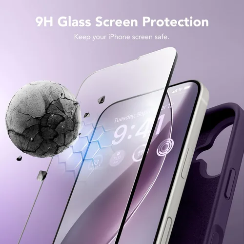 Vista 4 de GONEZ Funda magnética para iPhone 16, compatible con MagSafe, [protector de pantalla + protector de lente de cámara], funda protectora de silicona