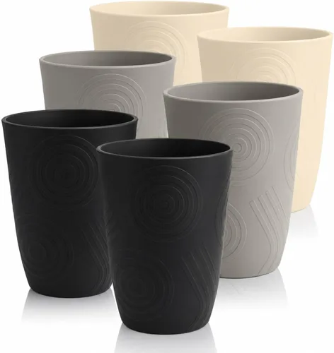 Vista 24 de Vasos de paja de trigo de 16 onzas, vasos de plástico
