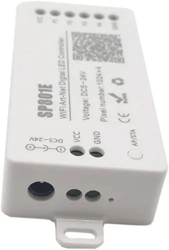 Vista 3 de SP801E WiFi Art-Net Magic LED Controlador LED Matriz Panel Módulo WS2812B WS2811 Tira de luz Control inalámbrico iOS Android DC5-24V