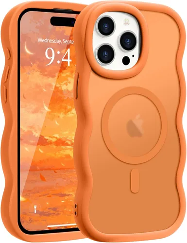 Vista 109 de Pepmune - Funda para iPhone 12 Pro Max con marco ondulado y estructura rígida, color mate claro, cubierta trasera unisex, compatible con Magsafe