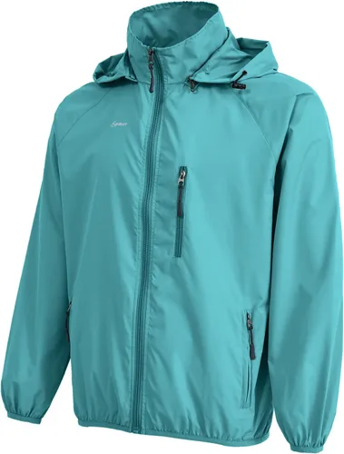 Vista 2 de Spmor Chaqueta impermeable ligera para hombre, rompevientos, para correr