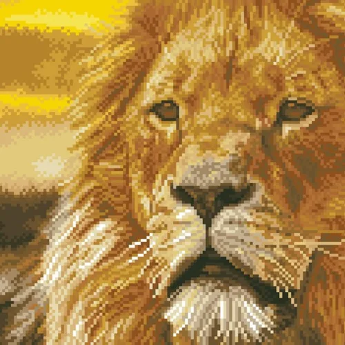 Vista 5 de DIAMOND DOTZ ® - Lord of The Serengeti, taladro completo, puntos cuadrados, kits de pintura de diamantes cuadrados, pintura de diamante cuadrado