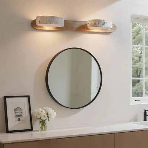 Vista 8 de Apliques de pared de travertino, accesorios de iluminación de piedra, iluminación de pared, lámparas de pared para sala de estar, dormitorio, LED