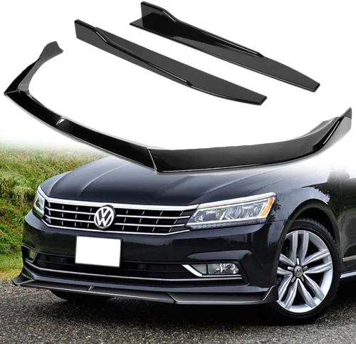 Vista 8 de Q1-TECH, 5 piezas de borde delantero + falda lateral Rocker Winglet Canard difusor ala compatible con Volkswagen Passat 2016-2019, alerón