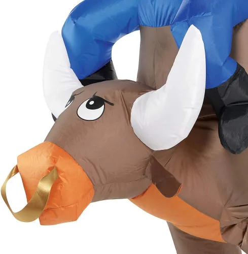 Vista 2 de Amscan 847754 - Disfraz inflable para adultos de jinete con toro