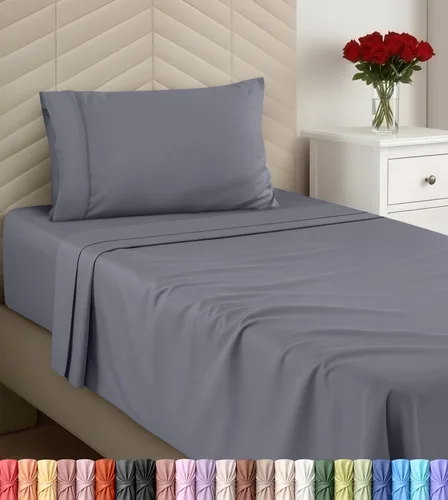 Vista 24 de Utopia Bedding - Juego de sábanas, tamaño individual, microfibra cepillada, suaves, esquinas profundas, incluye 1 encimera, 1 bajera y 1 fundas