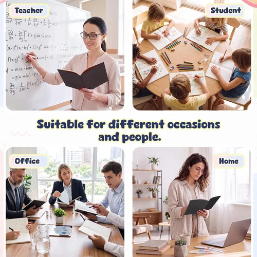 Vista 6 de Handepo 100 Pack A5 Composition Notebooks Bulk 5"x8" Notebooks,Black Wide Ruled Composition Notebooks Bulk, Soft Cover 60 Pages, Bulk Journals for