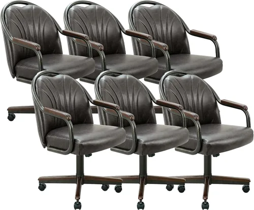 Vista 42 de Chromcraft Juego de 1 silla, silla con ruedas dobles suaves para cocina