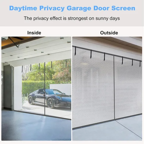 Vista 3 de HBlife Pantalla de privacidad para puerta de garaje de 1 coche, 12 x 7 pies, malla magnética resistente para puerta de garaje, pantalla retráctil