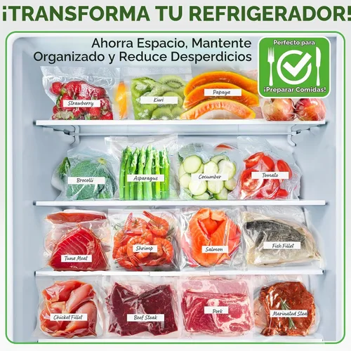 Vista 7 de NutriChef Bolsas selladoras al vacío de 11 x 50 rollos, paquete de 2 unidades para guardar alimentos, sellar una comida, NutriChef, Weston. Grado