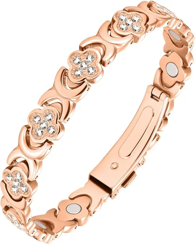 Vista 12 de Pulseras de cobre para mujer, pulsera magnética de cobre puro