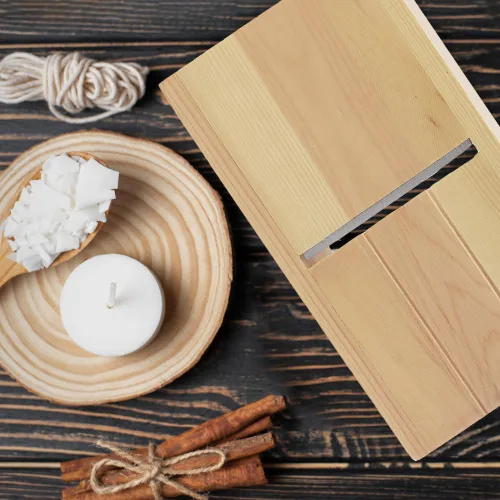 Vista 7 de Mandala Crafts Herramienta de afeitado de madera con cajón, cortador de bordes de jabón hecho a mano y afeitadora de velas para proyectos