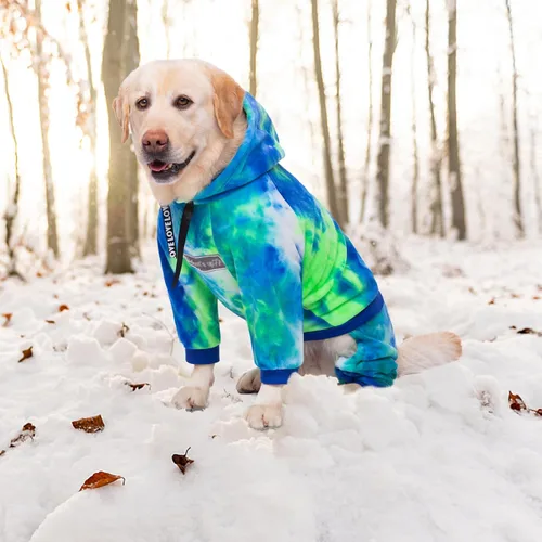 Vista 5 de Sudadera con capucha para perros de invierno para perros grandes y medianos, sudadera con capucha de 5 patas, sudadera con capucha de forro polar