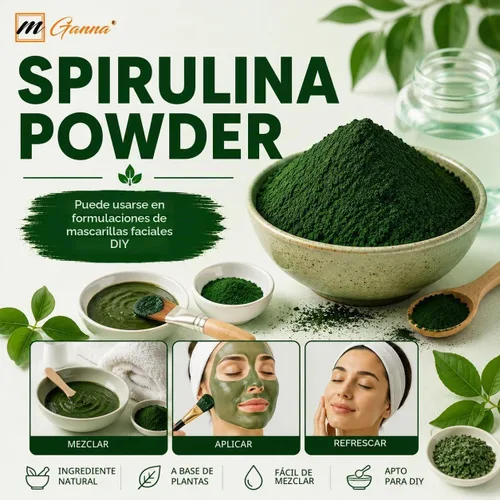 Vista 5 de Polvo 100% espirulina/polvo de algas verdes azules 0.5 libras / 8.01 oz