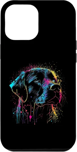 Vista 6 de iPhone 15 Negro Labrador Perro Pintura Acuarela Pintura Colorido Mamá Caso