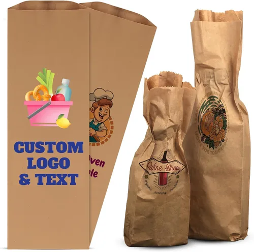Vista 12 de MT Products Bolsas de vino Kraft de 3.75 x 2.25 x 11.5 pulgadas, bolsas de papel desechables para regalo, paquete de 1000