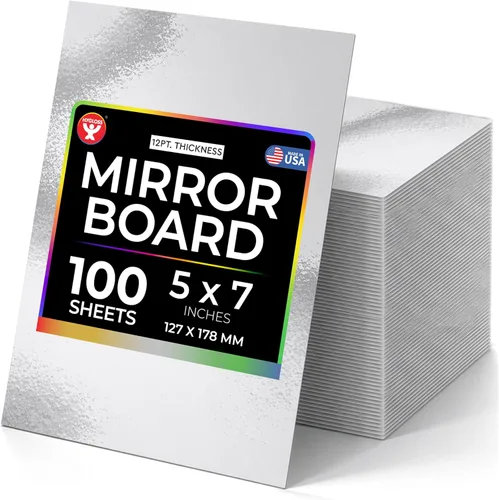 Vista 13 de Hygloss 25 hojas de tablero de espejo para artes y manualidades, 5 x 7 pulgadas, papel de cartulina plateado metálico, para hacer tarjetas, bodas