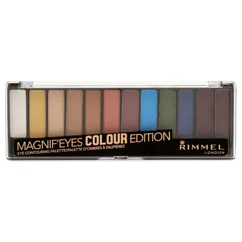 Vista 11 de Rimmel London Magnif'Eyes Paleta de sombras de ojos, 12 tonos, fórmula mezclable, versátil, 008, Electric Violet, 0.5 oz