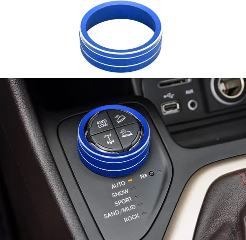 Vista 10 de Cubierta de perilla 4WD compatible con Jeep Cherokee Compass Renegade, perilla de botón de interruptor de control de consola central 4WD (Negro)