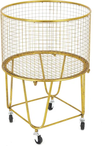Vista 11 de Deco 79 CosmoLiving by Cosmopolitan - Carrito de almacenamiento cuadrado de metal con ruedas y asas, 16 x 16 x 24 pulgadas, color negro