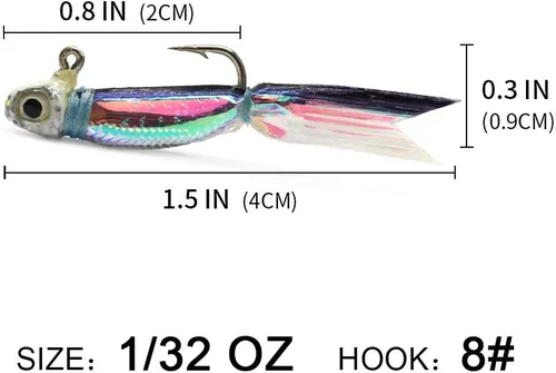 Vista 3 de YZD Silverside Minnow Crappie Jig 12pieza(s)