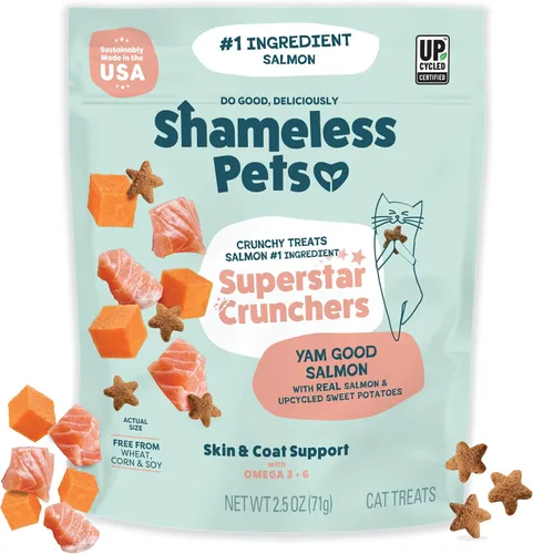 Vista 13 de Shameless Pets Golosinas para gatos con Catnip y pollo para la salud digestiva, crujientes